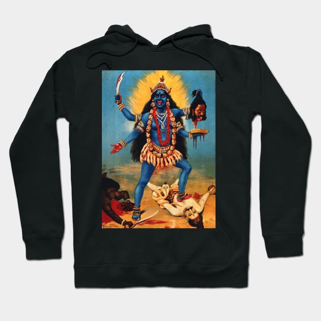 Kali trampling Shiva Hoodie by kaliyuga